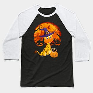 Giraffe pumpkin witch Baseball T-Shirt